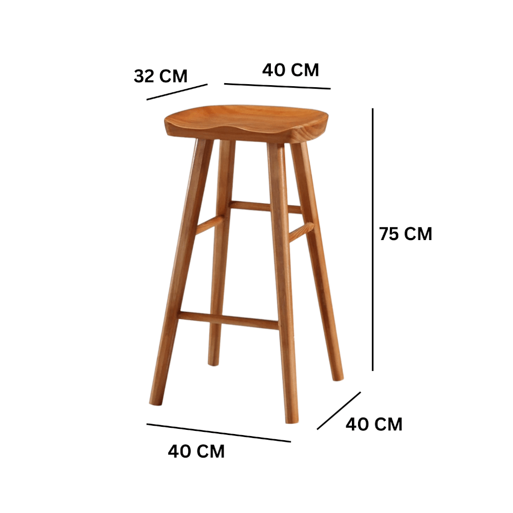 เก้าอี้บาร์ MY DOLLS HOUSE PINE 75 ซม. สีน้ำตาลวอลนัท